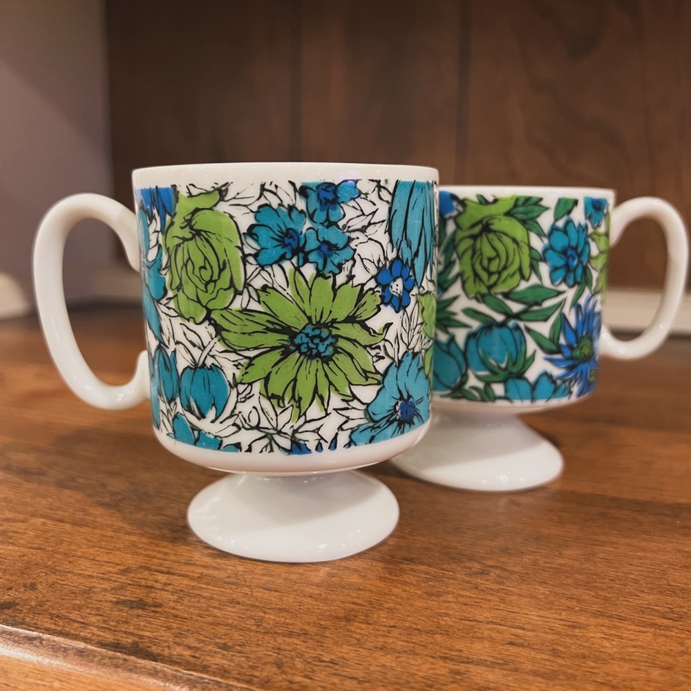 1960s MCM Floral Mugs